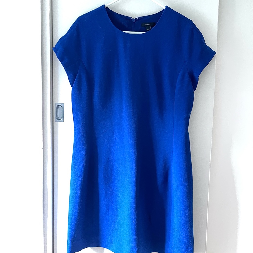 J. Crew Vibrant Blue Textured Dress